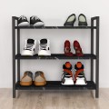 Navari Megapap metallic - melamine shoe rack of 9 pairs in black marble effect color 66x36x70cm.