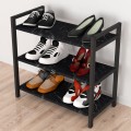 Navari Megapap metallic - melamine shoe rack of 9 pairs in black marble effect color 66x36x70cm.