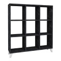 Saul Megapap melamine bookcase in black marble effect color 88,2x20x88,2cm.
