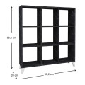 Saul Megapap melamine bookcase in black marble effect color 88,2x20x88,2cm.