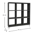 Saul Megapap melamine bookcase in anthracite color 88,2x20x88,2cm.