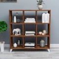 Saul Megapap melamine bookcase in smoked walnut color 88,2x20x88,2cm.