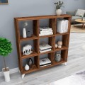 Saul Megapap melamine bookcase in smoked walnut color 88,2x20x88,2cm.