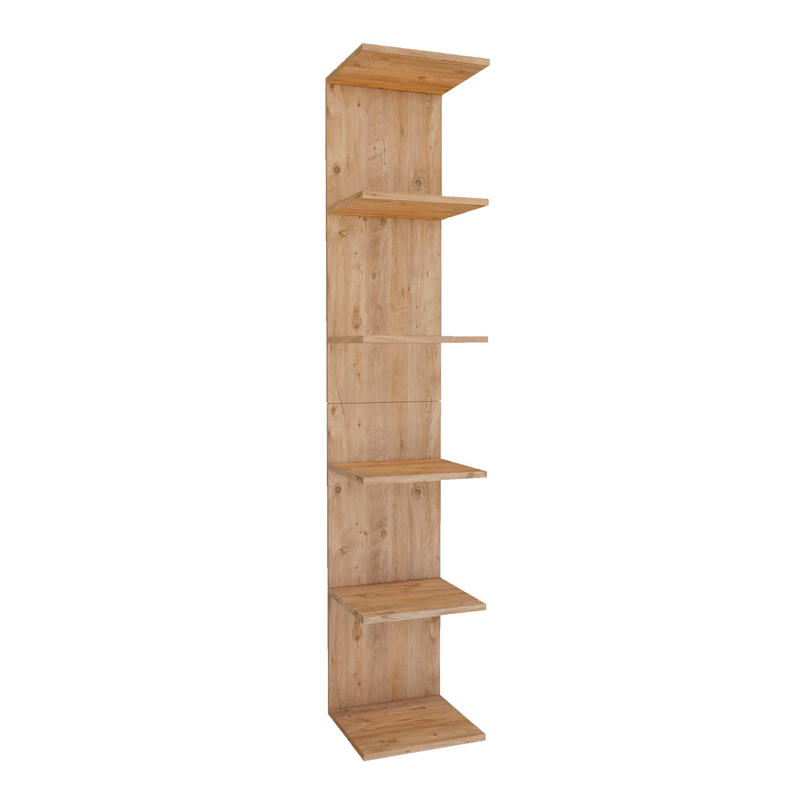 Ogden Megapap melamine bookcase in pine oak color 34,5x30x180cm.