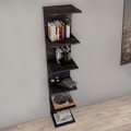 Ogden Megapap melamine bookcase in black marble effect color 34,5x30x180cm.