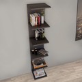 Ogden Megapap melamine bookcase in anthracite color 34,5x30x180cm.