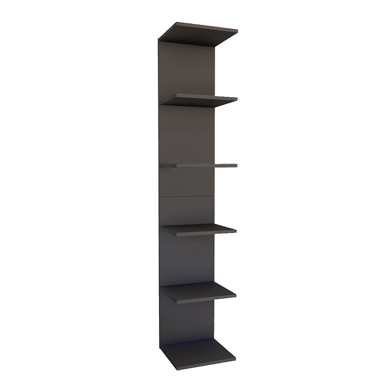 Ogden Megapap melamine bookcase in anthracite color 34,5x30x180cm.