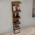 Ogden Megapap melamine bookcase in smoked walnut color 34,5x30x180cm.