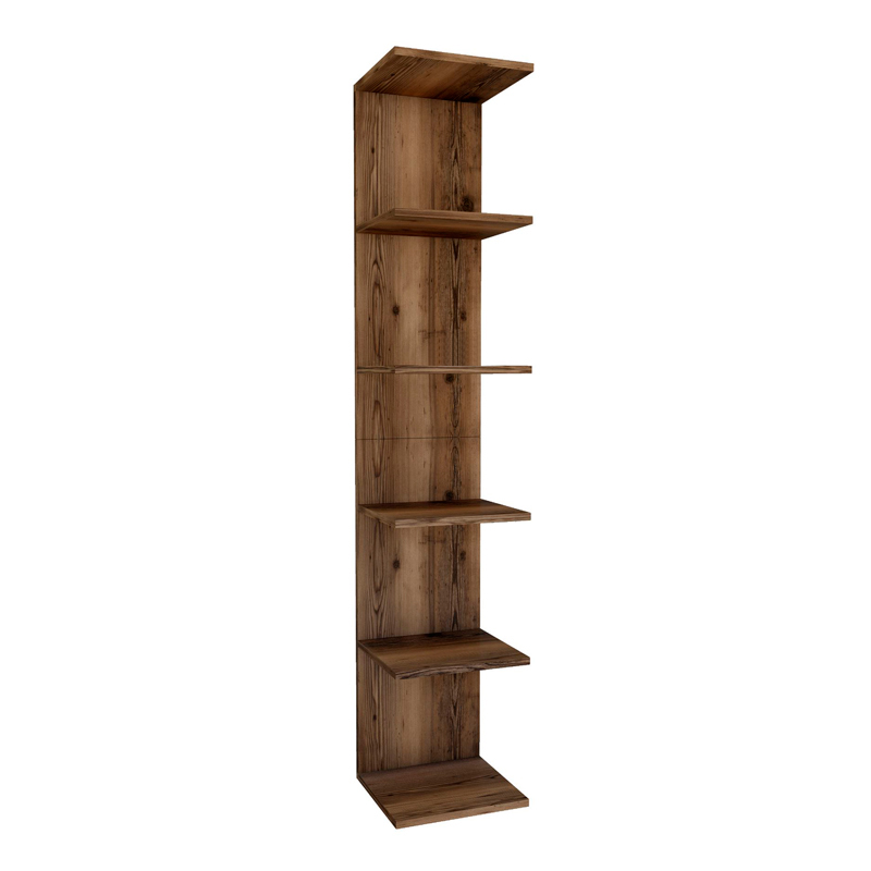 Ogden Megapap melamine bookcase in smoked walnut color 34,5x30x180cm.