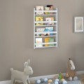 Επιτοίχια βιβλιοθήκη - ραφιέρα Montessori Megapap από μελαμίνη χρώμα λευκό 74x10x120εκ.