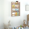 Επιτοίχια βιβλιοθήκη - ραφιέρα Montessori Megapap από μελαμίνη χρώμα pine oak 74x10x120εκ.