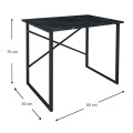 Rilke Megapap melamine - metal office desk in black marble effect color 90x60x75cm.