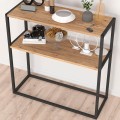 Castel Megapap metal - melamine console in black - pine oak color 90x33,5x90cm.