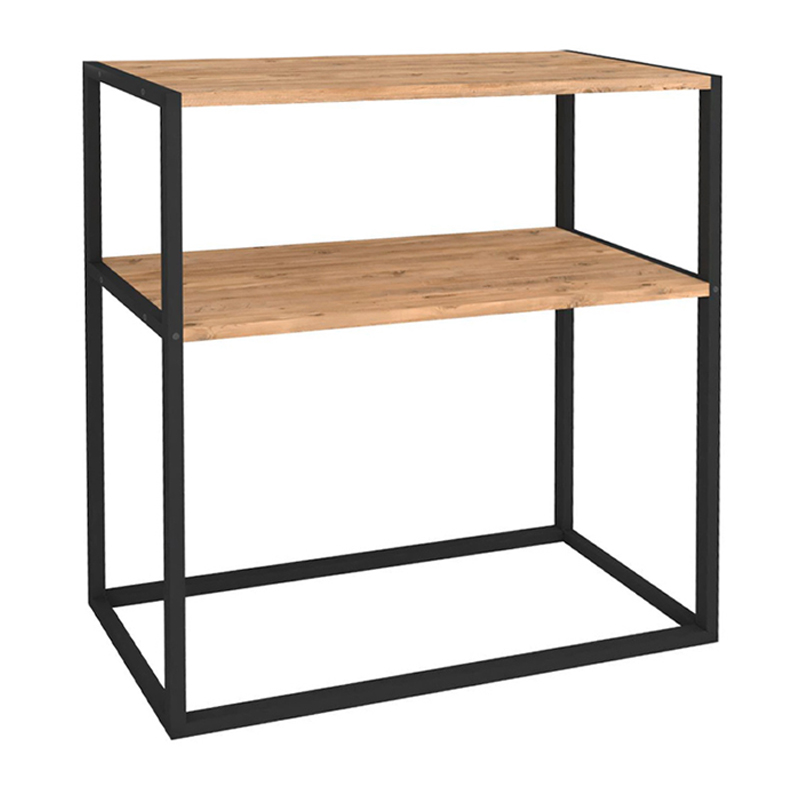 Castel Megapap metal - melamine console in black - pine oak color 90x33,5x90cm.