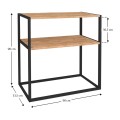 Castel Megapap metal - melamine console in black - pine oak color 90x33,5x90cm.
