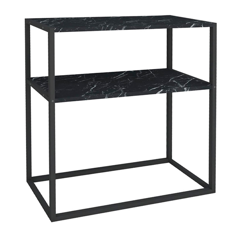 Castel Megapap metal - melamine console in black marble effect color 90x33,5x90cm.
