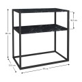 Castel Megapap metal - melamine console in black marble effect color 90x33,5x90cm.