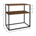 Castel Megapap metal - melamine console in black - smoked walnut color 90x33,5x90cm.