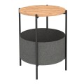 Kalid Megapap melamine- fabric side table in pine oak - grey color 43x43x60cm.
