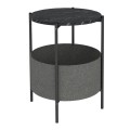 Kalid Megapap melamine- fabric side table in black marble effect - grey color 43x43x60cm.