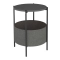 Kalid Megapap melamine- fabric side table in anthracite - grey color 43x43x60cm.