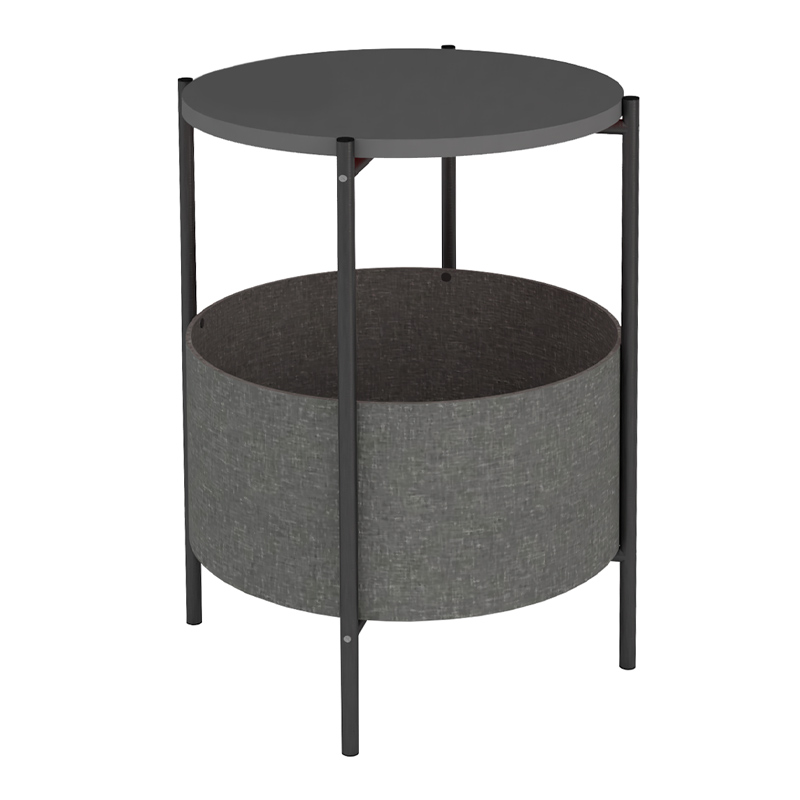 Kalid Megapap melamine- fabric side table in anthracite - grey color 43x43x60cm.