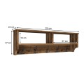 Ottila Megapap melamine wall hanger in smoked walnut color 120x22x37cm.