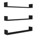 Tyrion Megapap 3 pieces melamine wall shelves in black marble effect color 90x15x12cm.