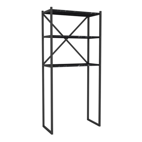 Mindy Megapap metal - melamine washing machine furniture in black marble effect color 66x34x160cm.