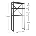 Mindy Megapap metal - melamine washing machine furniture in black marble effect color 66x34x160cm.