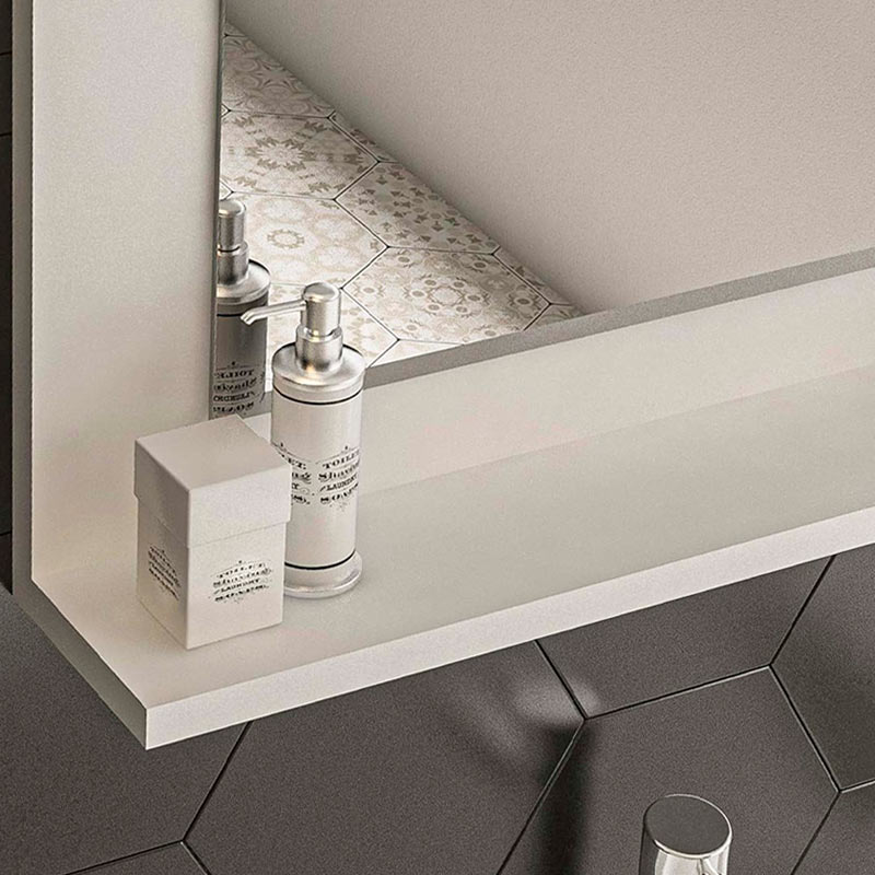 Devlin Megapap melamine bathroom mirror in white color 60x10x45cm.