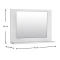 Devlin Megapap melamine bathroom mirror in white color 60x10x45cm.