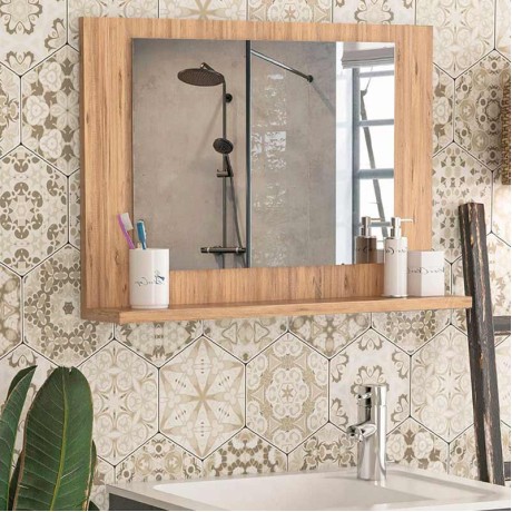 Καθρέπτης μπάνιου Devlin Megapap χρώμα pine oak 60x10x45εκ.
