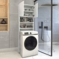 Ramsey Megapap melamine washing machine furniture in white color 65x27x190,6cm.