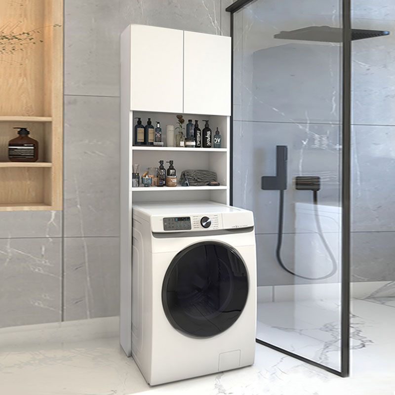 Ramsey Megapap melamine washing machine furniture in white color 65x27x190,6cm.