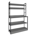 Foyer Megapap metallic floor shelf unit in black - anthracite color 101x36x160,7cm.