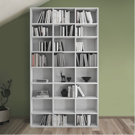 Fyodor Megapap melamine bookcase in white color 102x16x178cm.