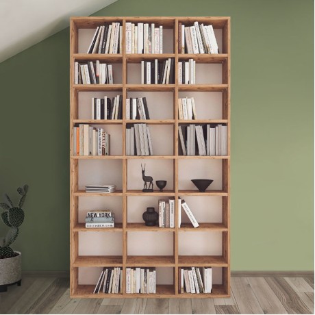 Βιβλιοθήκη Fyodor Megapap χρώμα pine oak 102x16x178εκ.