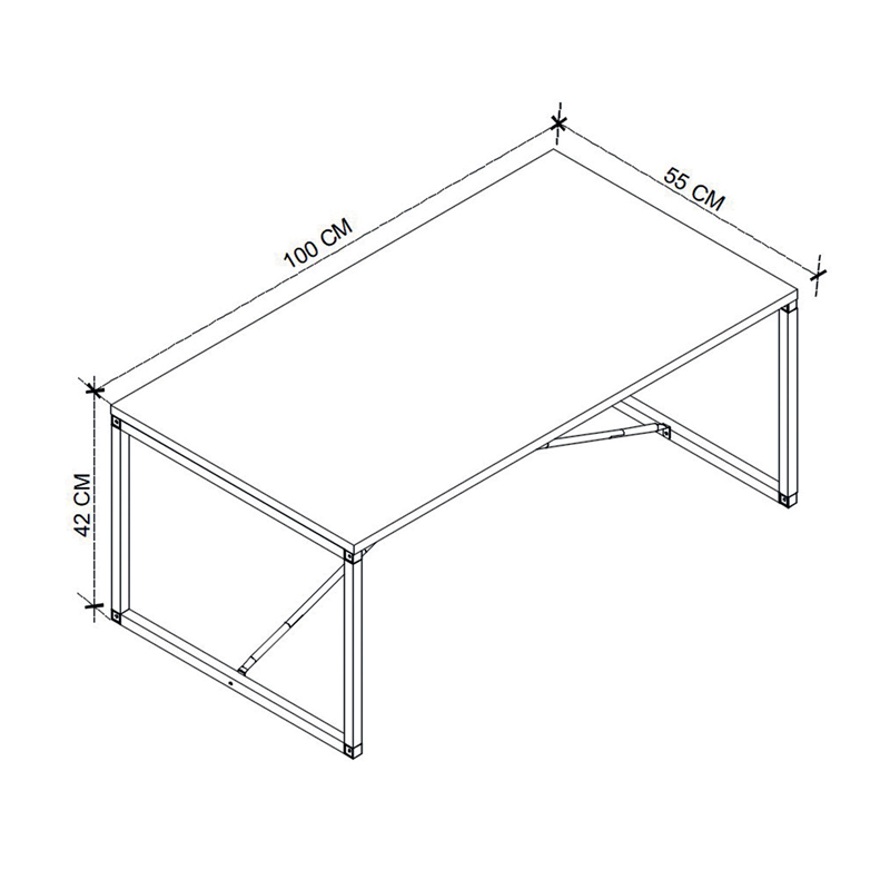 Harte Megapap metal - melamine coffe table in anthracite color 100x55x42cm.