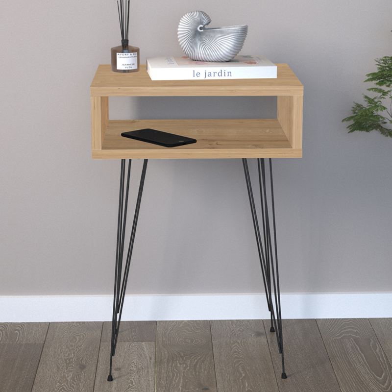 Scott Megapap melamine side table in sapphire oak color 40x30x60cm.