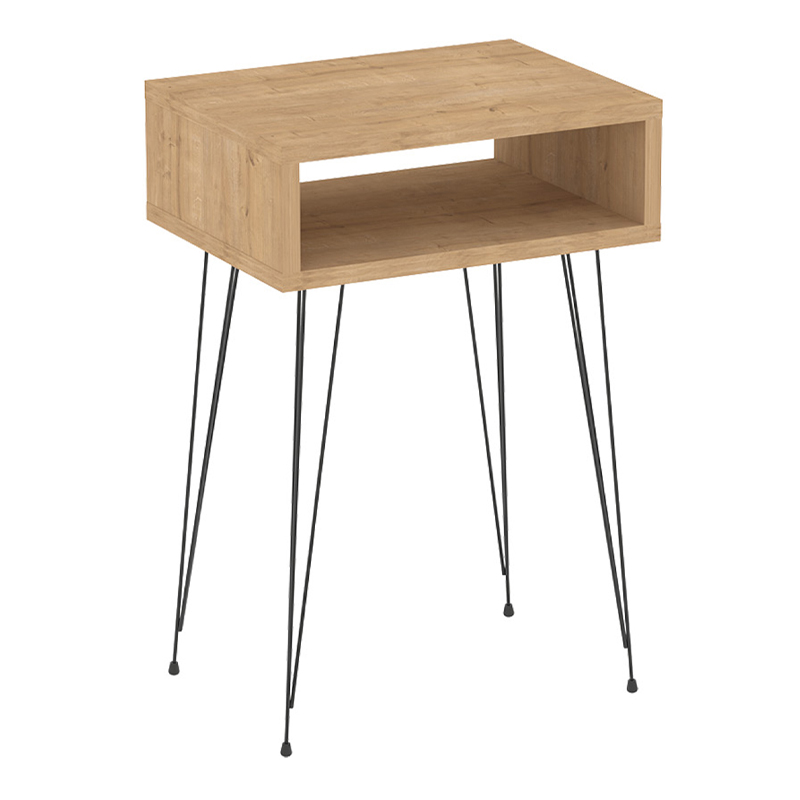 Scott Megapap melamine side table in sapphire oak color 40x30x60cm.