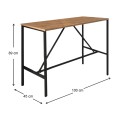 Crego Megapap metal - melamine stand bar table in pine oak color 100x45x89cm.