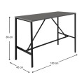 Crego Megapap metal - melamine stand bar table in anthracite color 100x45x89cm.
