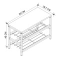 Dalia Megapap metallic - melamine shoe rack of 6 pairs in black marble effect color 65x30x45cm.