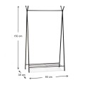 Shua Megapap metallic floor hanger in black color 90x38x150cm.