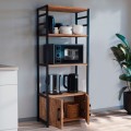 Agero Megapap metallic kitchen stand in black - pine oak color 56,1x30x138,3cm.