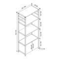 Agero Megapap metallic kitchen stand in black - pine oak color 56,1x30x138,3cm.