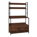 Severo Megapap metallic kitchen cabinet in black - smoked walnut color 101x36x160cm.