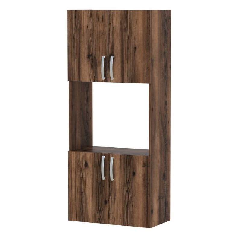 Armado Megapap melamine kitchen cabinet in smoked walnut color 60x32x140cm.