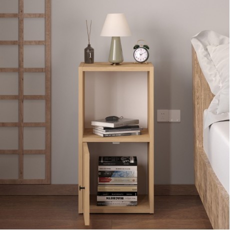Vito Megapap melamine nightstand in sapphire oak color 34x30x66.4cm.